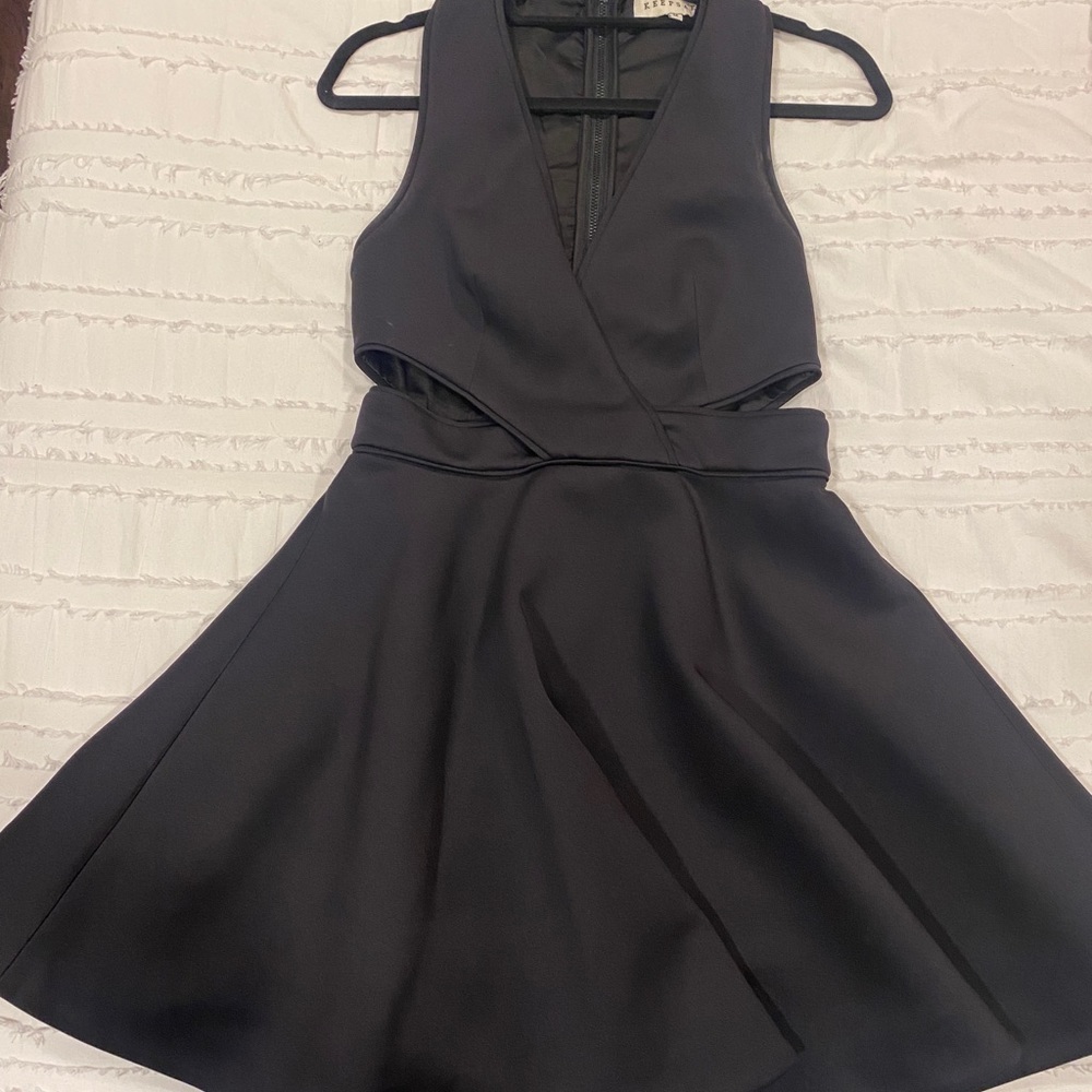 Keepsake black scuba cut out dress